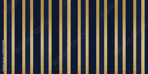 Abstract striped pattern with gradient colors and gold accents on dark blue background Vector