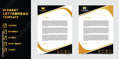 luxury letterhead template gold color 