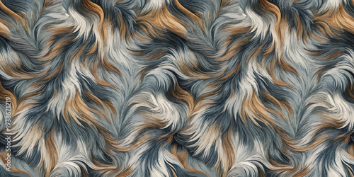 Abstract swirling patterns of textured fur in a mesmerizing gradient design Vector