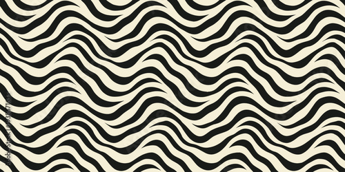 Abstract wave pattern in black and white contrast for modern design inspiration Vector