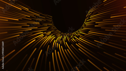 Golden Glitter Particles Create Mesmerizing Flow Lines. Perfect For Festive Themes Or Luxury Brand Visuals.