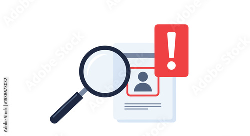 A failed identity verification or background check on a user profile document indicated by a warning alert icon.