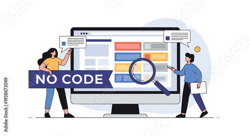 Citizen developers using a no-code platform to build a website without programming knowledge for rapid development.