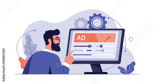 A marketing manager adjusting settings and optimizing a digital advertising campaign on a computer for better performance.