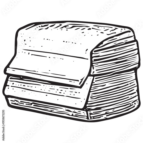 Vintage Stack of Newspapers Engraving Illustration Print Journalism News Media Publications