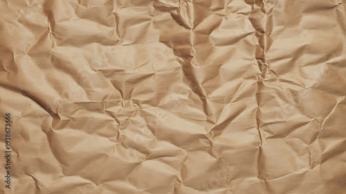 Wallpaper Mural Crinkled, textured paper surface in warm brown tones, displaying folds and creases. Torontodigital.ca