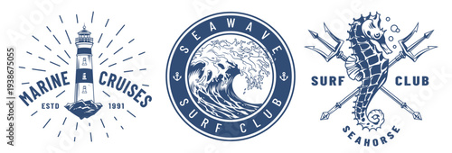 Nautical logos from surf clubs