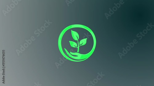 Green sprout leaf logo animation