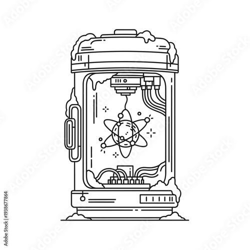 Detailed drawing of a particle accelerator.