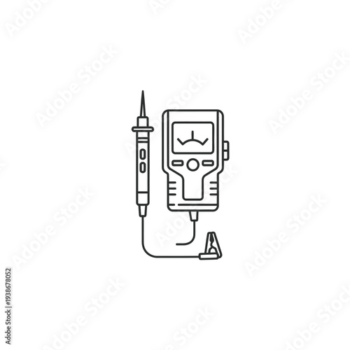 Multimeter with test lead connected.