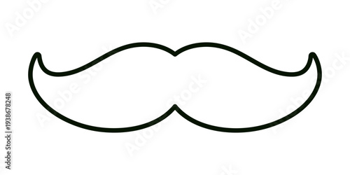 Mustache outline icon for St. Patrick Day. Simple funny Irish style moustache line illustration for coloring pages, holiday design, stickers, prints and festive graphics. Vector. Minimal art.