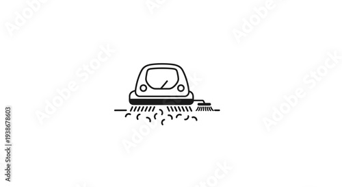 A line drawing of a car washing.