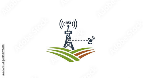 5G network signal transmission tower icon.
