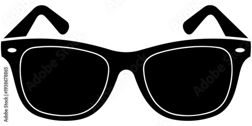 Black sunglasses silhouette wayfarer style fashion eyewear accessory graphic design illustration