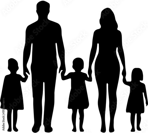 family silhouette vector