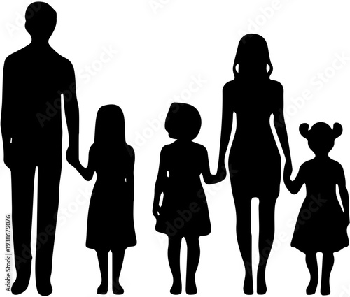 vector silhoutte family icon 