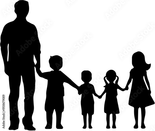 family silhouette vector