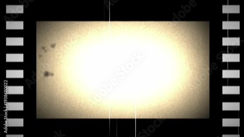 Wallpaper Mural Vintage Film Projection Frame With Bright Spotlight, Filmstrip Borders and Grainy Blank Screen for Background Torontodigital.ca