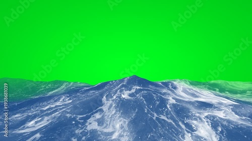 Wallpaper Mural Ocean Waves Over Green Screen Background With Realistic Blue Water Surface For Compositing Torontodigital.ca