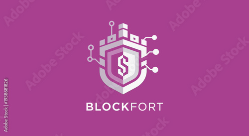 Blockfort Logo with Shield and Circuit.