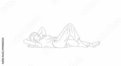 Woman lying on her back relaxed.