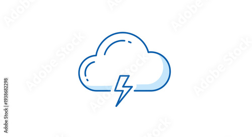 Cloud with Lightning Bolt Icon.