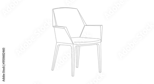 Modern chair with armrests and legs.