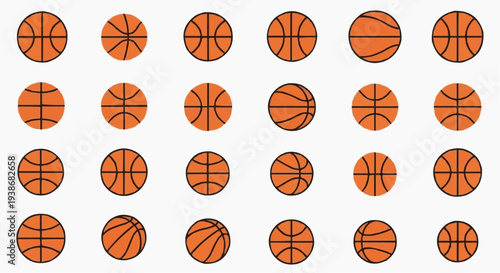 Diverse array of basketballs showcasing various designs and angles