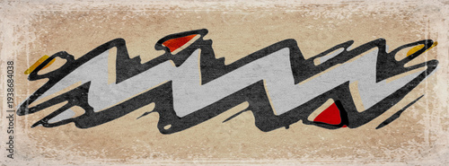 White Abstract Scribble Lettering on Retro Paper