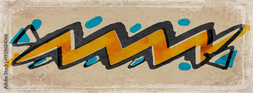 Orange Abstract Scribble Lettering on Retro Paper