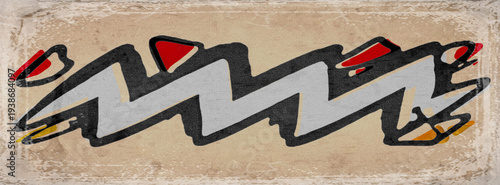 White Abstract Scribble Lettering on Retro Paper