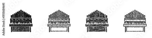 Sketch organ icon design set
