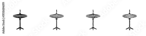Sketch cymbal icon design set