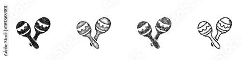 Sketch maracas icon design set