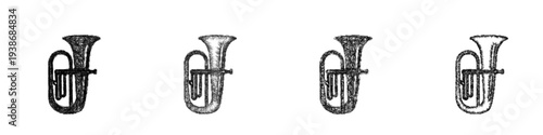 Sketch tuba icon design set