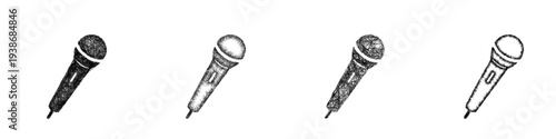 Sketch microphone icon design set