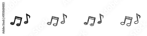 Sketch music notes icon design set