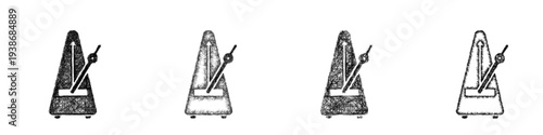 Sketch metronome icon design set