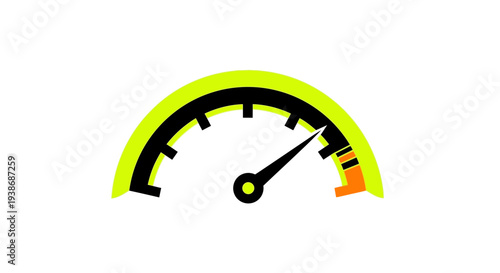 speedometer gauge with yellow and black color