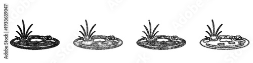 Sketch pond icon design set