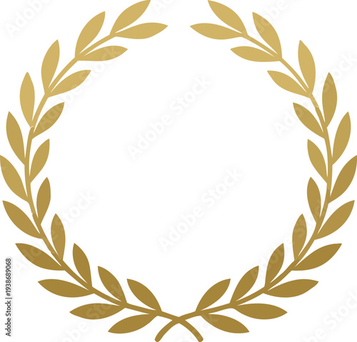 Golden laurel wreath conveying timeless elegance and victory, perfect for awards