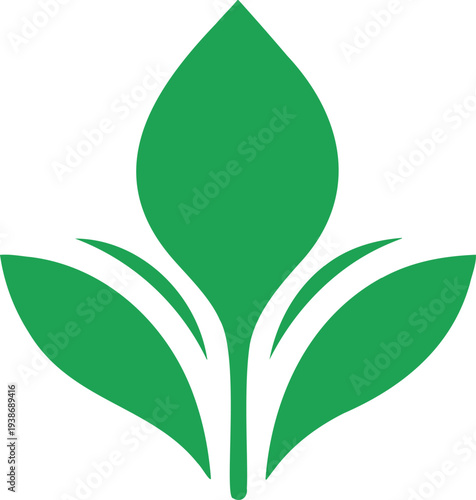 Stylized foliage design with sprouting green leaves evokes nature and new beginnings concept art