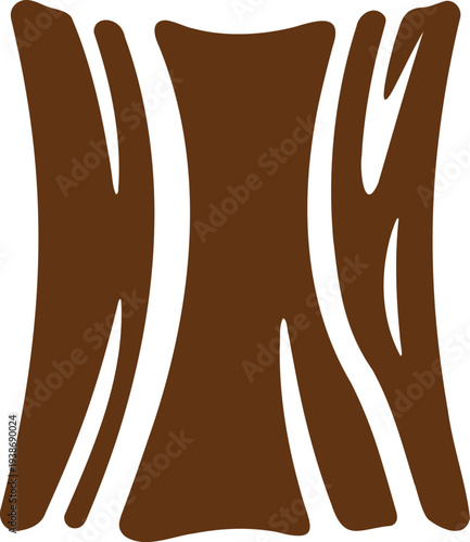Abstract brown design with curved vertical shapes that appear as tree trunks or pillars