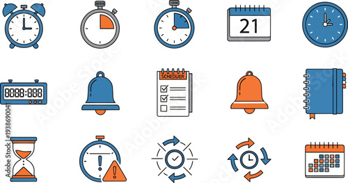 Time management and organization icons