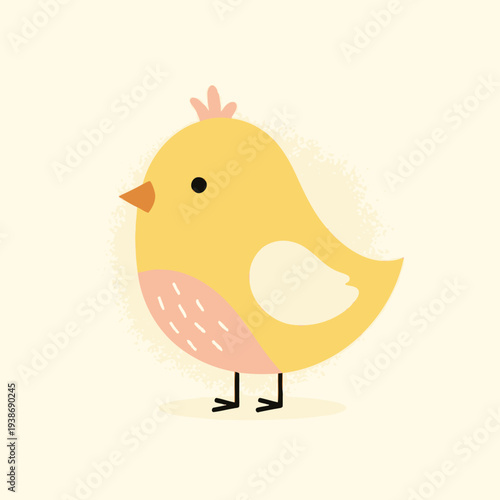 Yellow Bird with Pink Crest and Breast