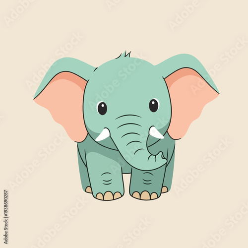Cartoon Elephant with Big Ears