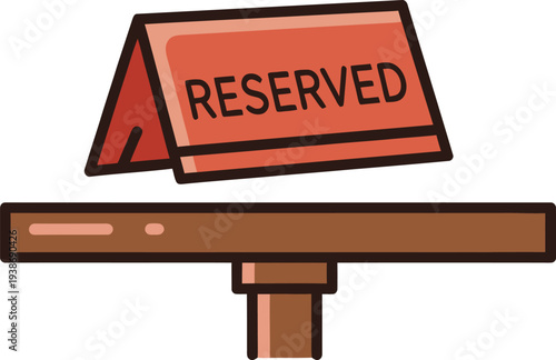 Reserved sign on a table