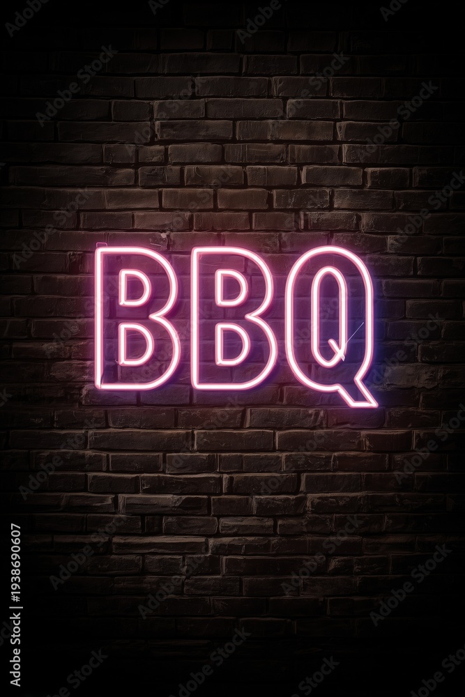 Obraz premium A glowing pink neon 