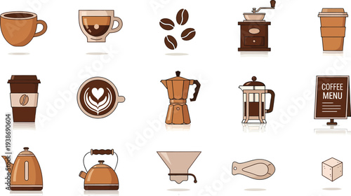 Collection of various coffee makers and accessories