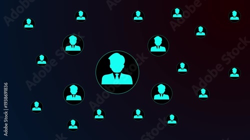 Video illustration of an abstract background with man icon.